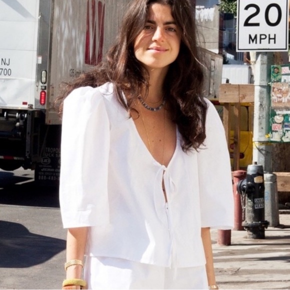 maison cleo tie top white classic - Picture 2 of 7